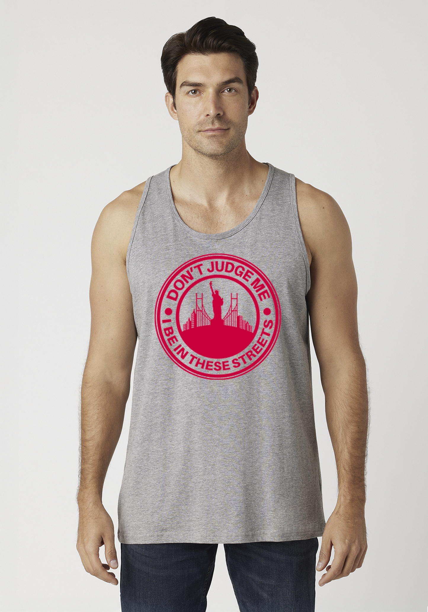 Heather Gray Men's Tank Top - The City