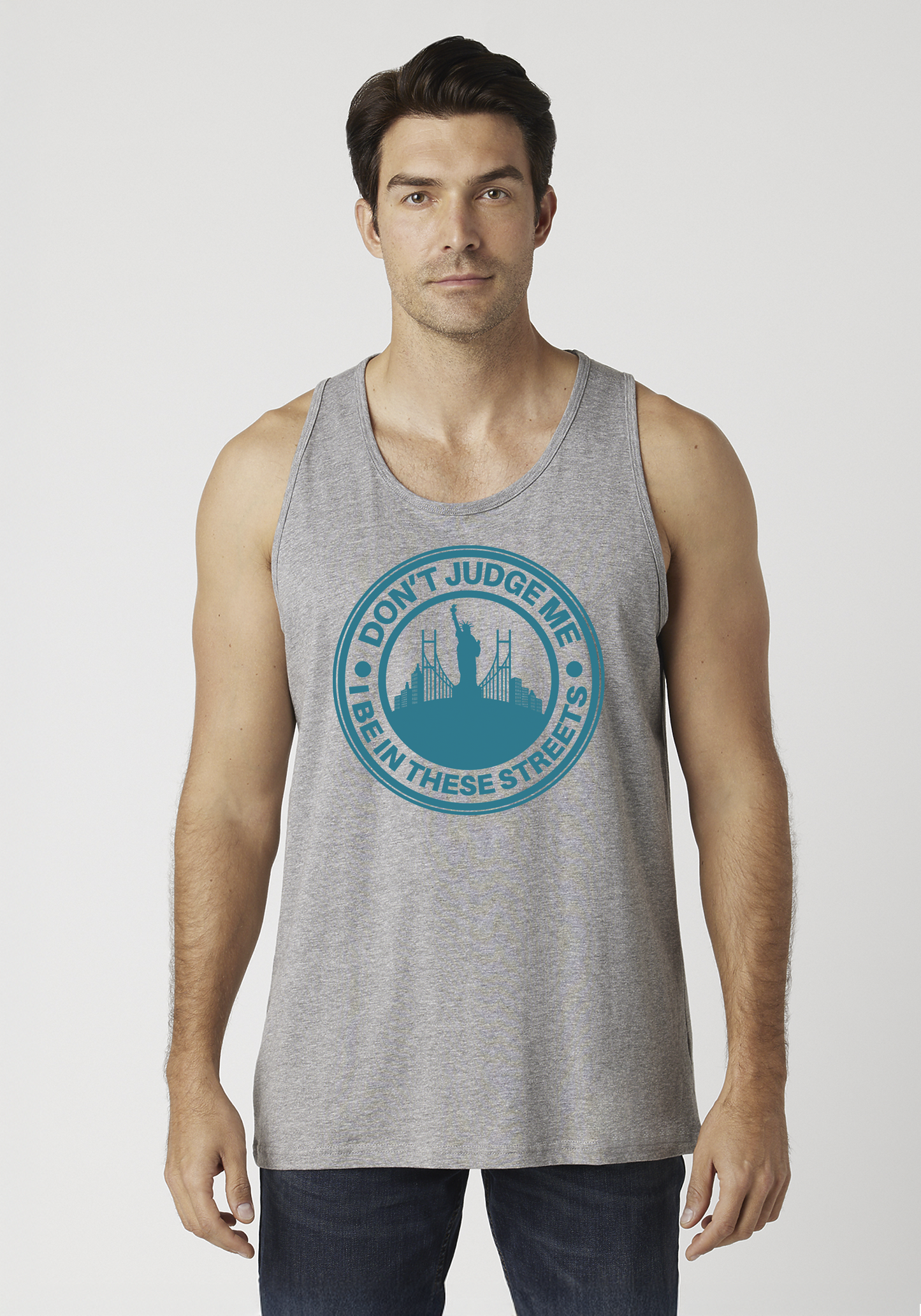 Heather Gray Men's Tank Top - The City