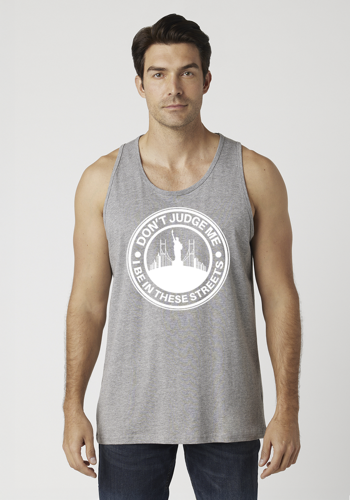 Heather Gray Men's Tank Top - The City