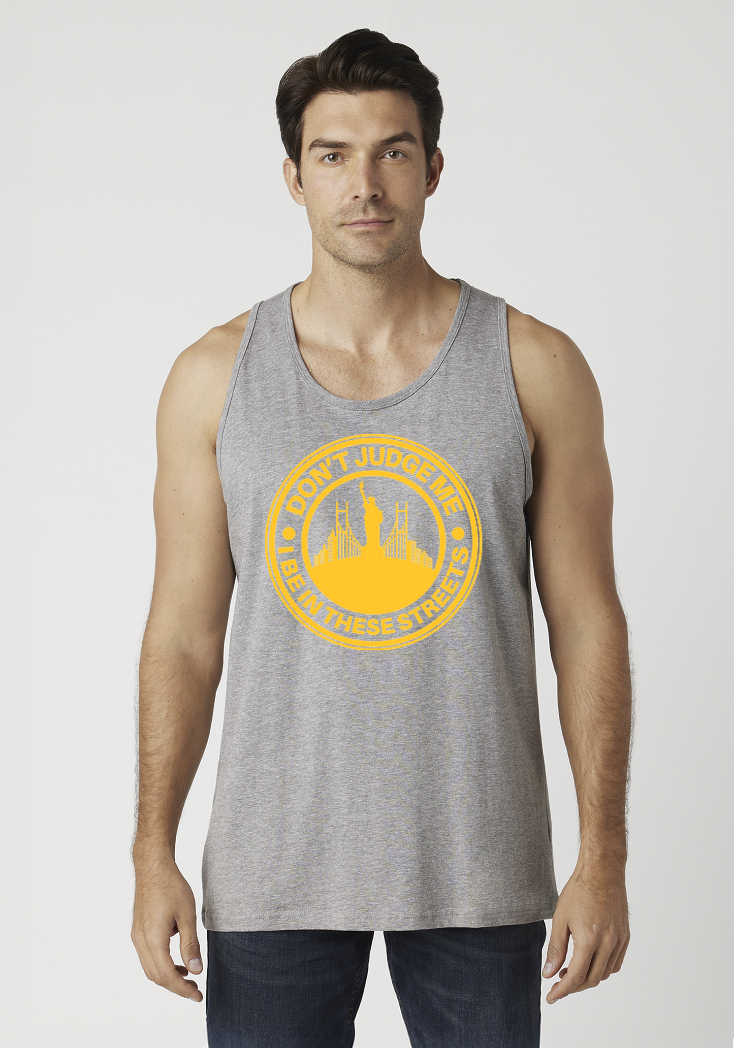 Heather Gray Men's Tank Top - The City