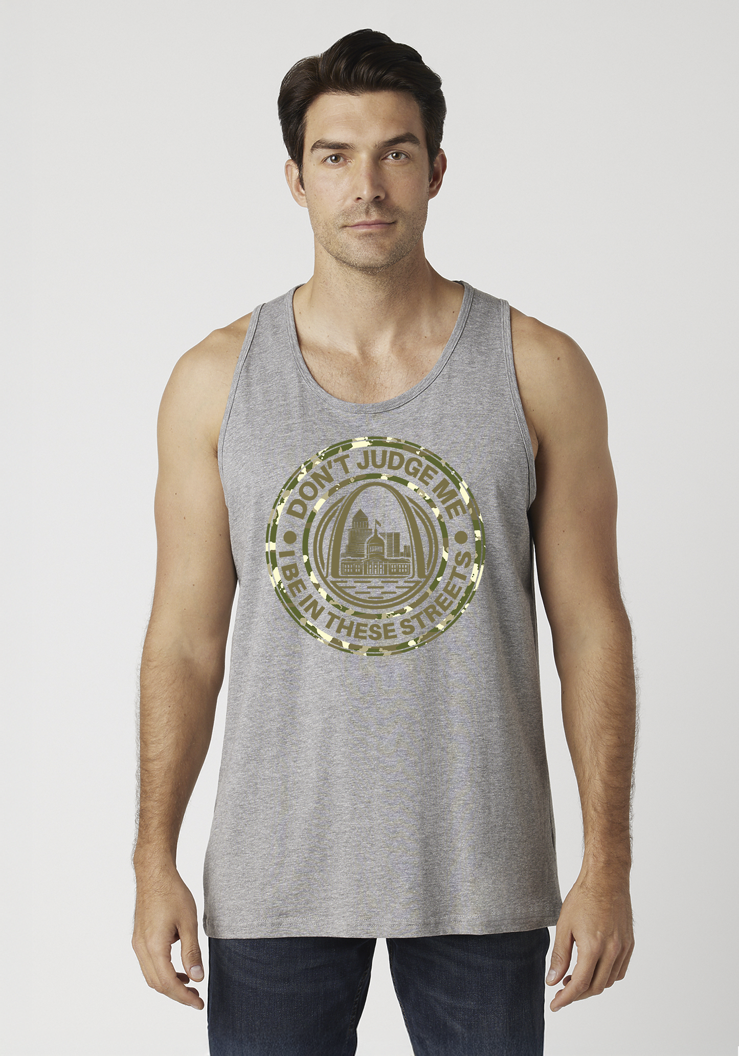 Heather Gray Men's Tank Top - The Lou