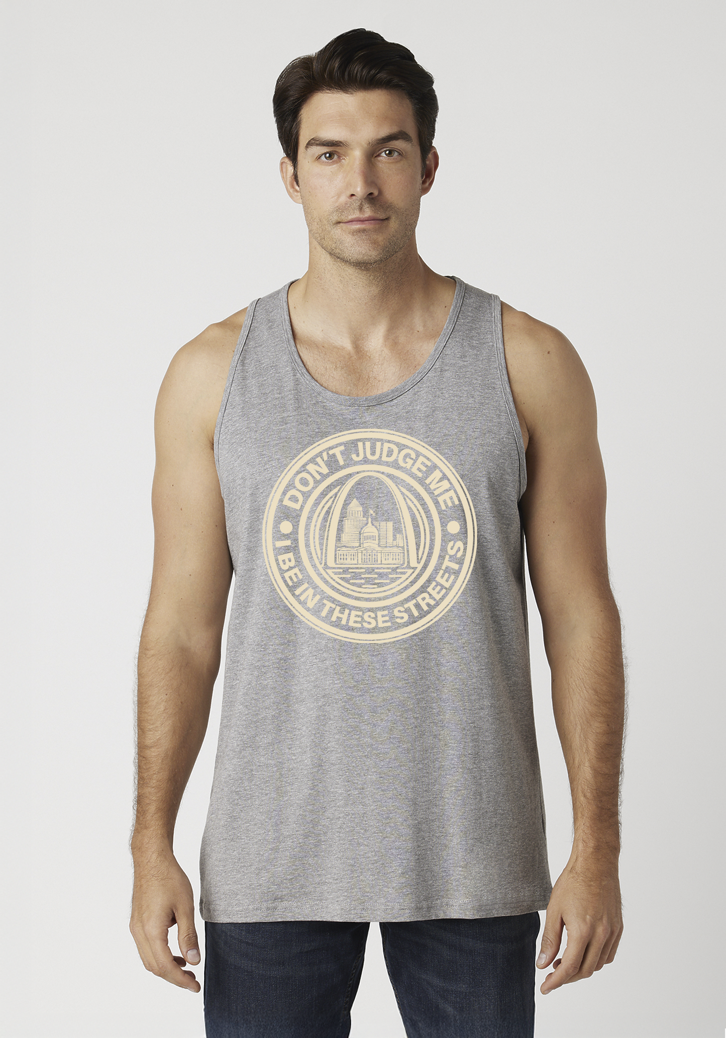 Heather Gray Men's Tank Top - The Lou