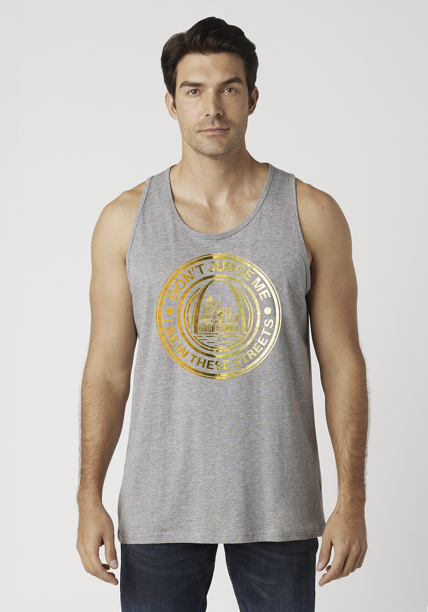 Heather Gray Men's Tank Top - The Lou
