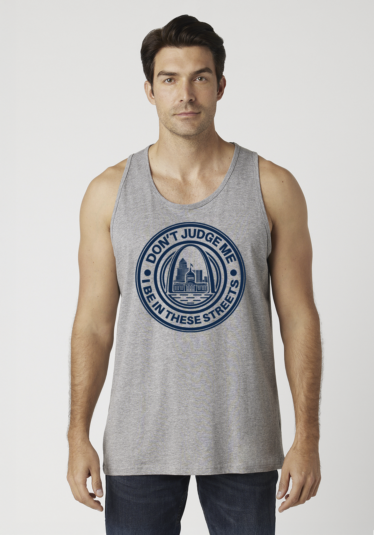 Heather Gray Men's Tank Top - The Lou
