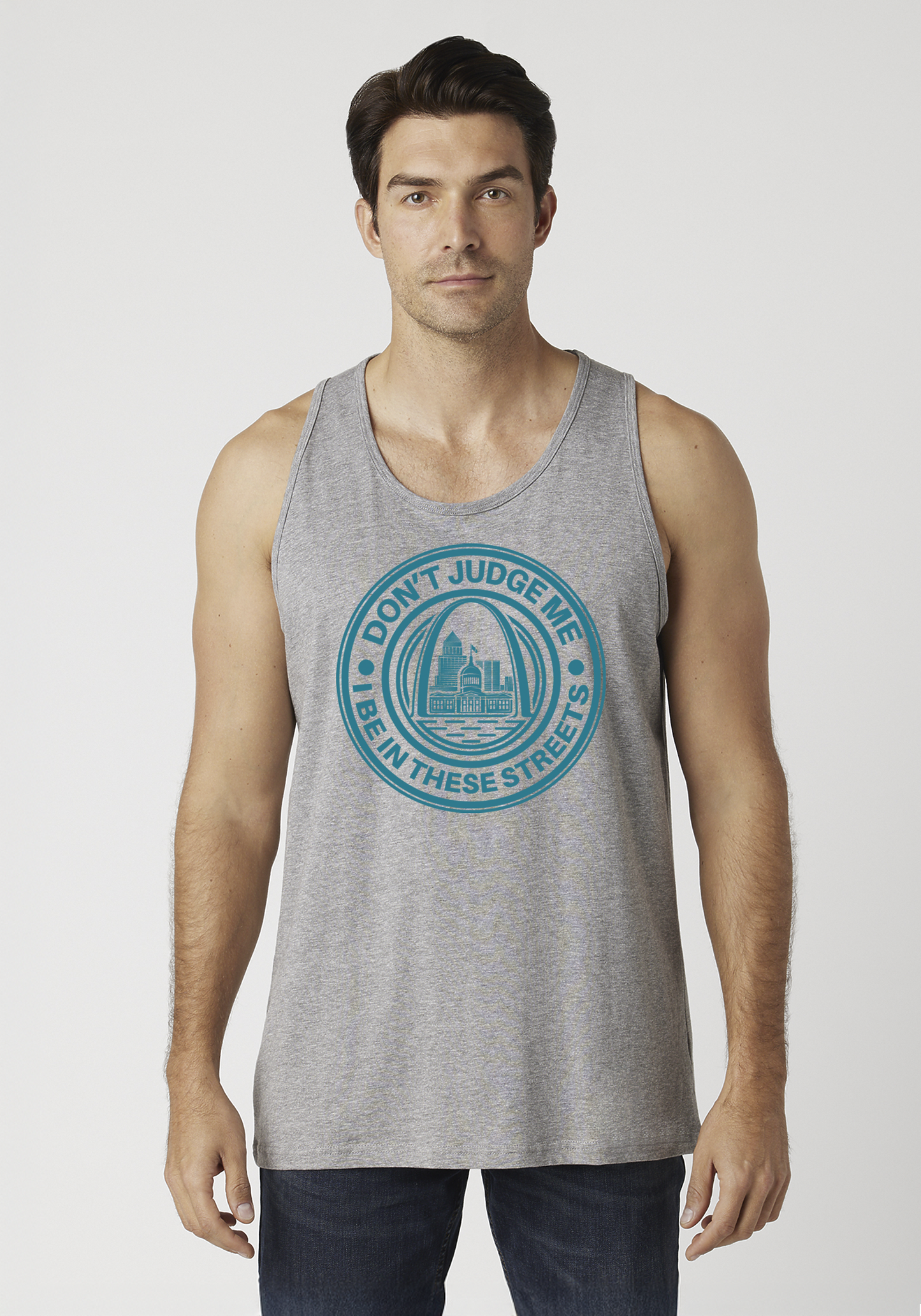 Heather Gray Men's Tank Top - The Lou