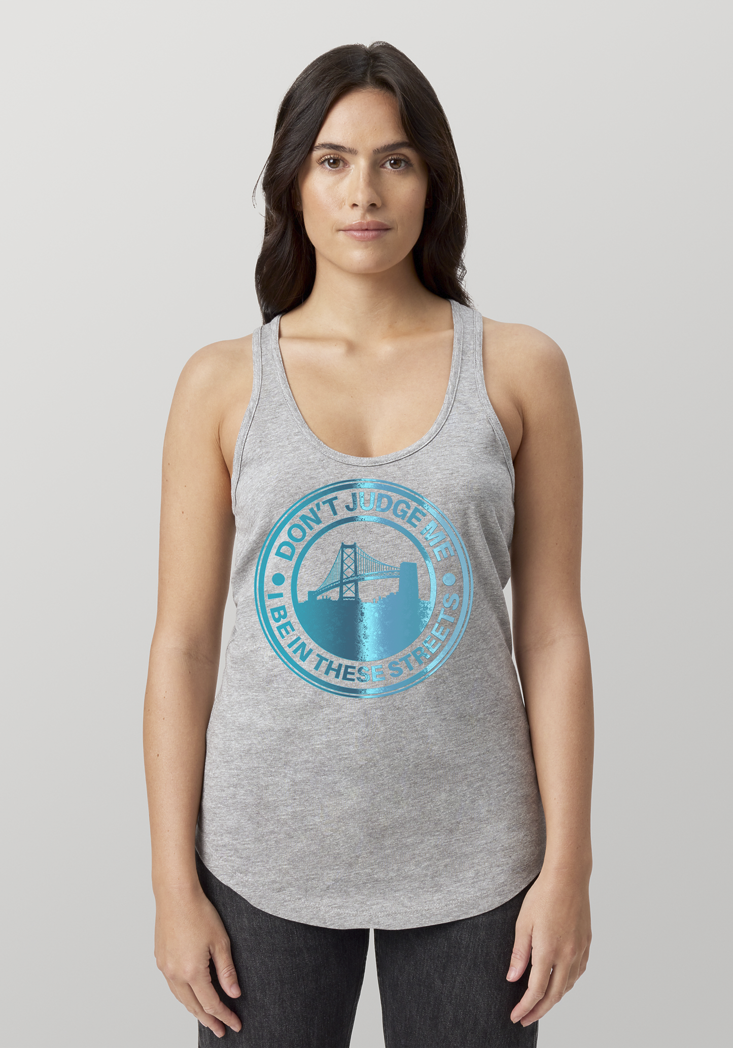 Heather Gray Women's Racerback Tank - The Town