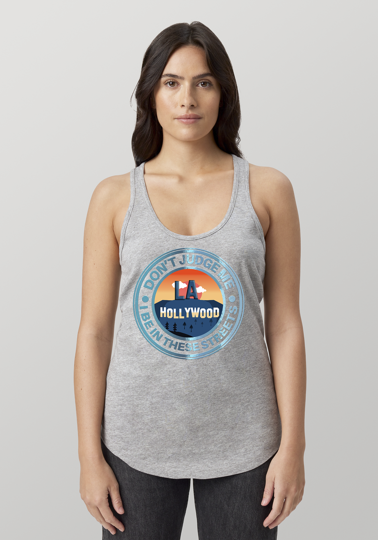 Heather Gray Women's Racerback Tank - Hollywood