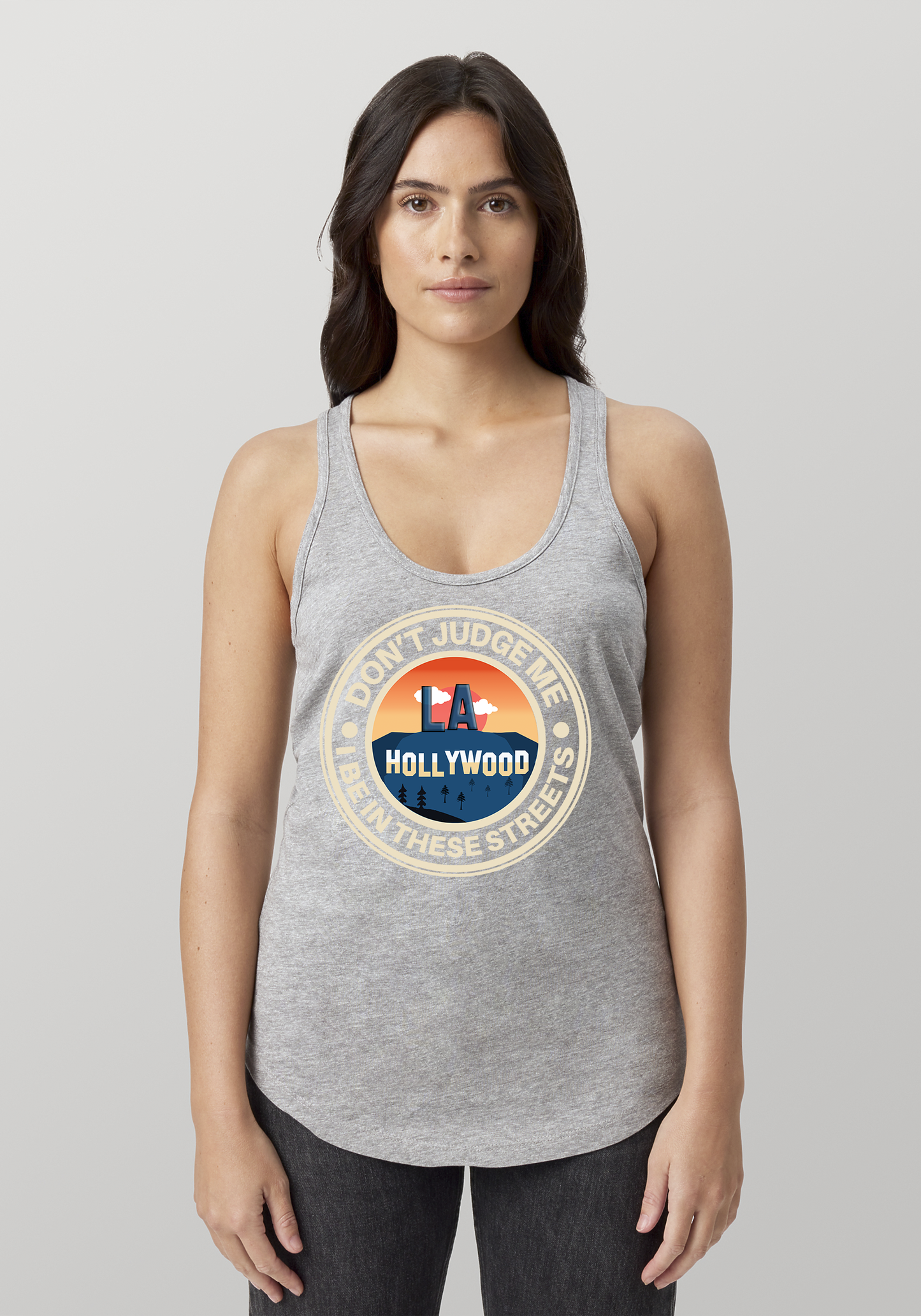 Heather Gray Women's Racerback Tank - Hollywood
