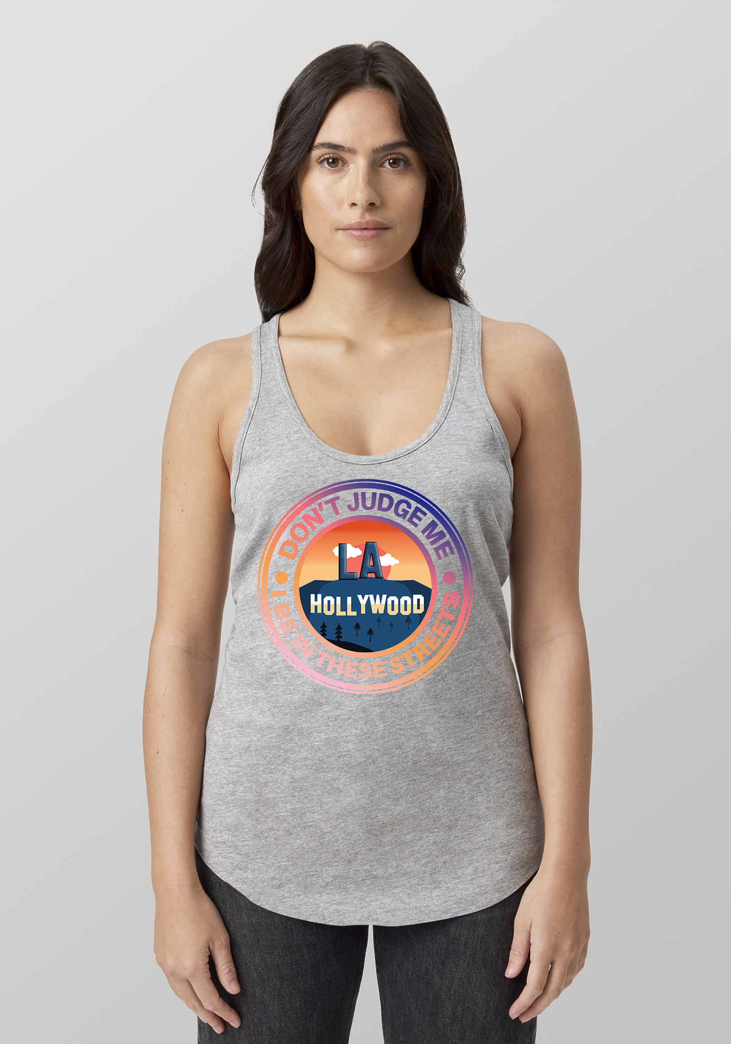 Heather Gray Women's Racerback Tank - Hollywood