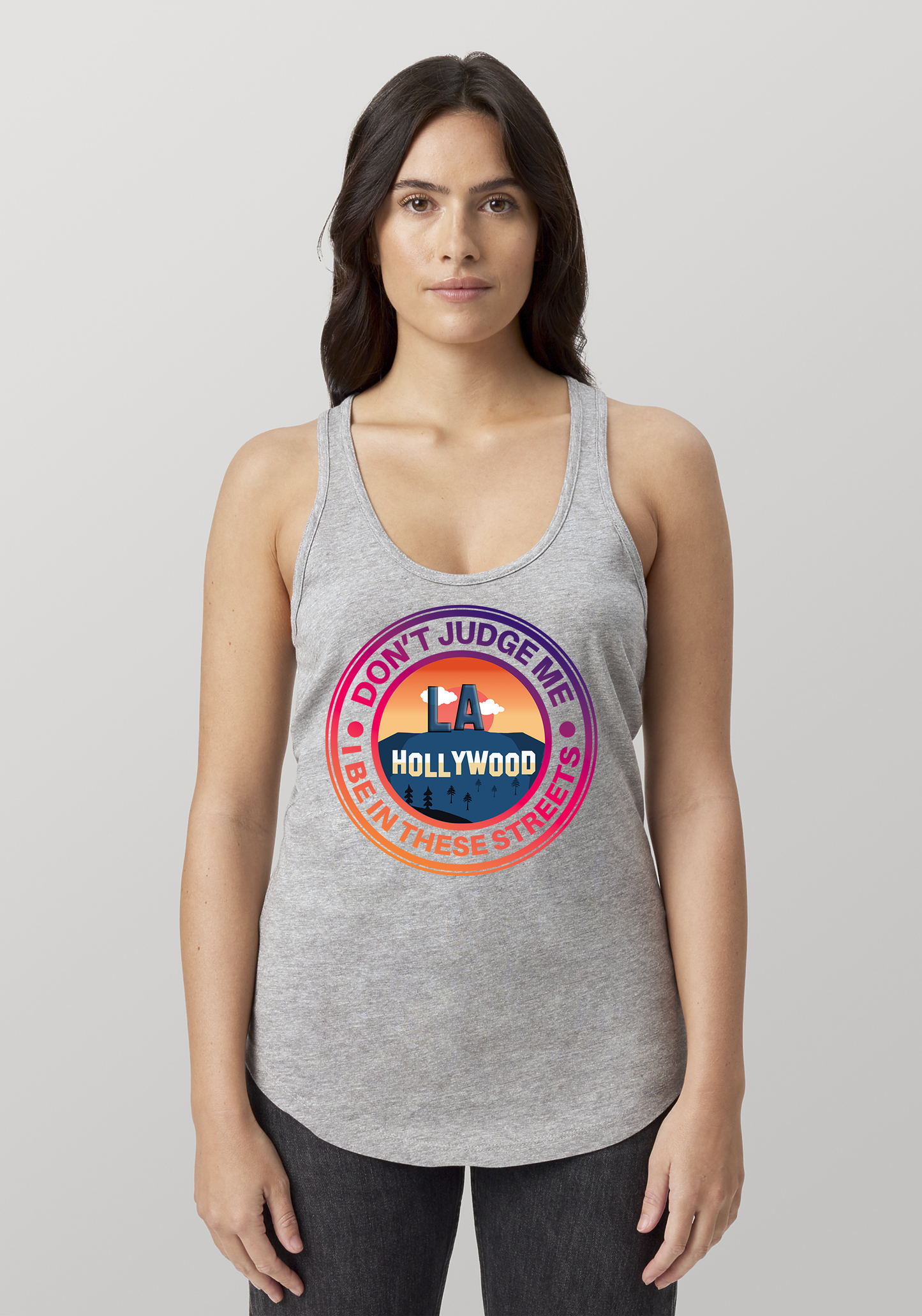 Heather Gray Women's Racerback Tank - Hollywood