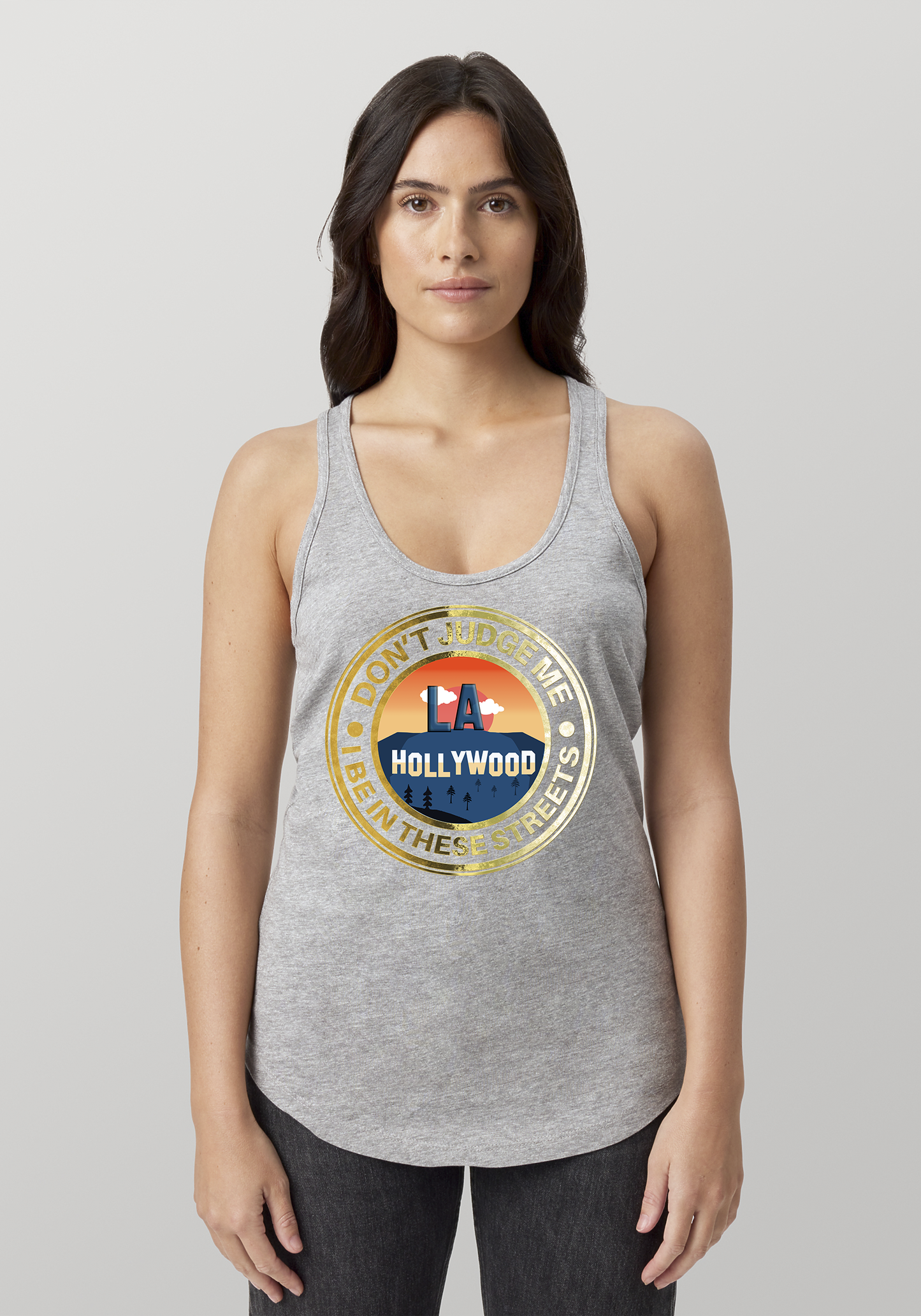 Heather Gray Women's Racerback Tank - Hollywood