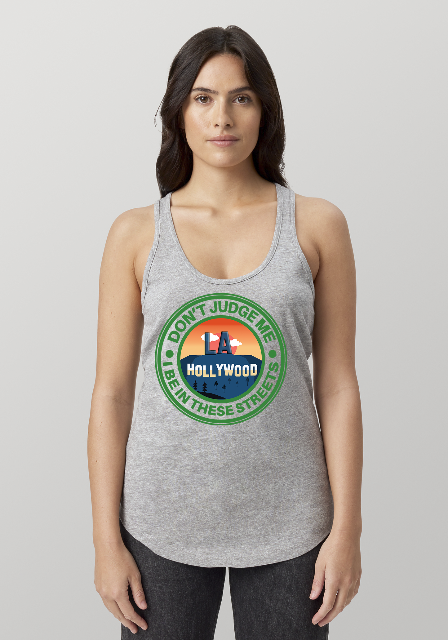 Heather Gray Women's Racerback Tank - Hollywood