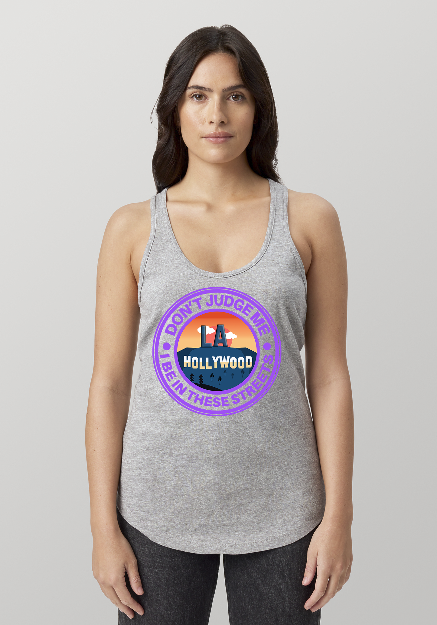 Heather Gray Women's Racerback Tank - Hollywood