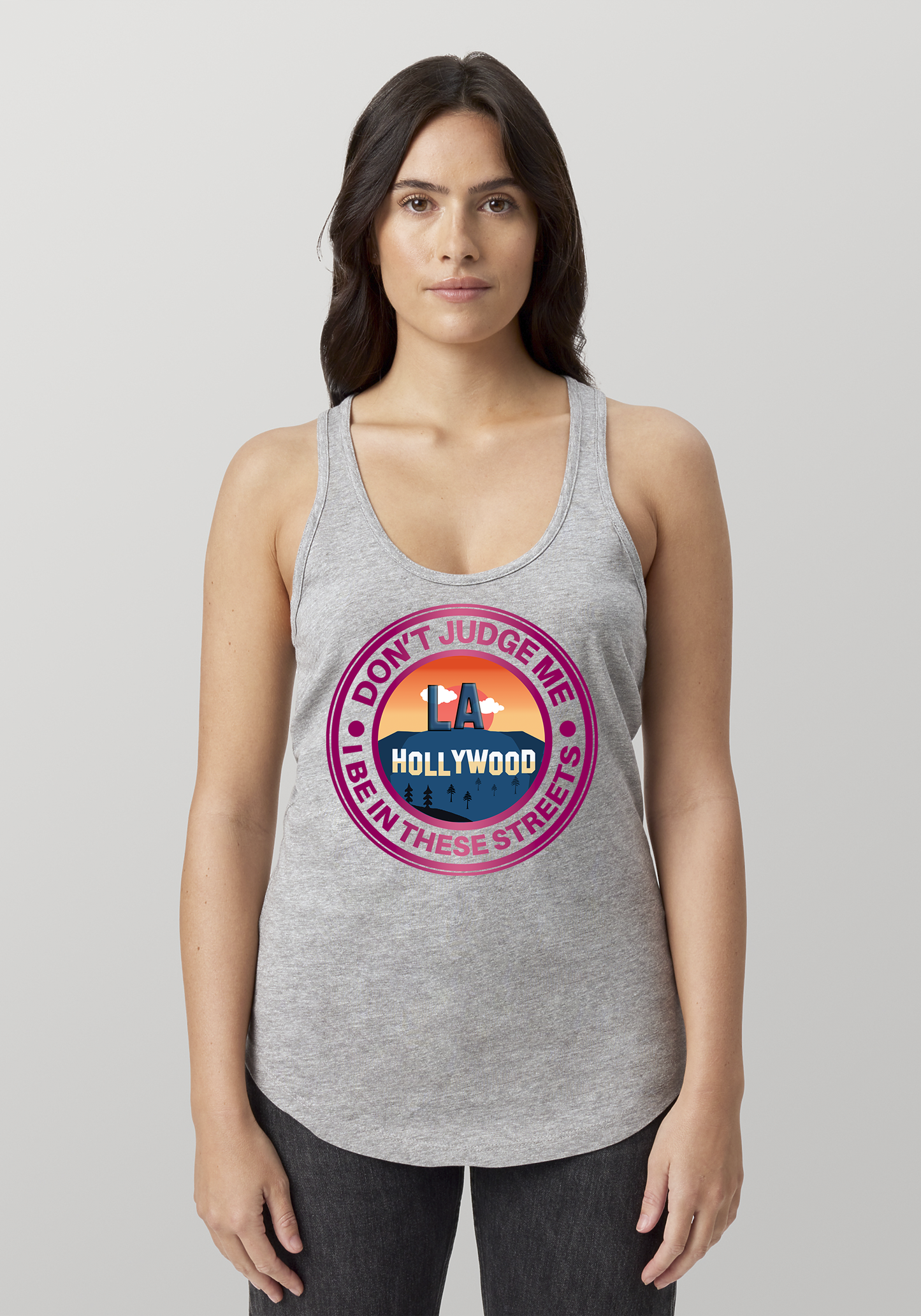 Heather Gray Women's Racerback Tank - Hollywood