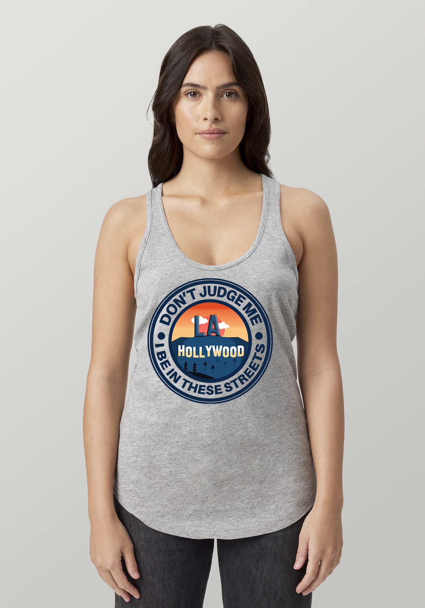 Heather Gray Women's Racerback Tank - Hollywood