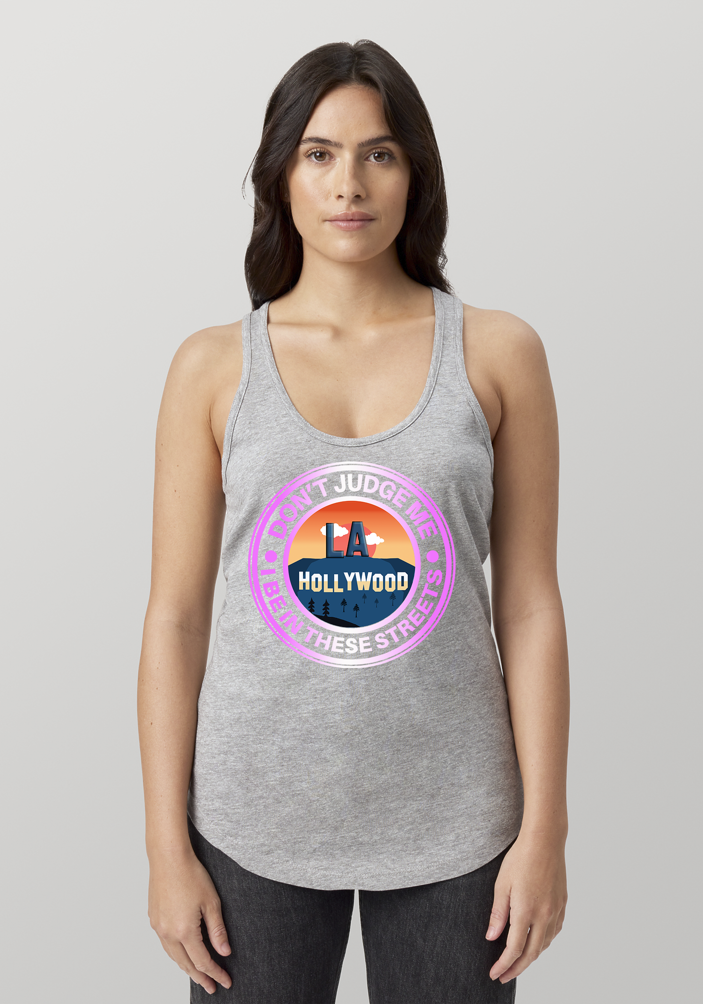 Heather Gray Women's Racerback Tank - Hollywood