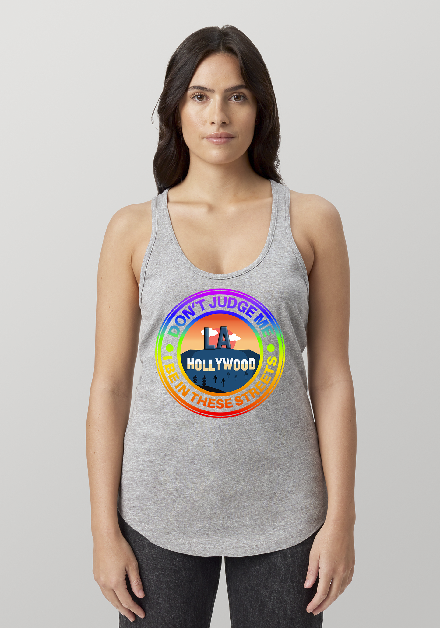 Heather Gray Women's Racerback Tank - Hollywood