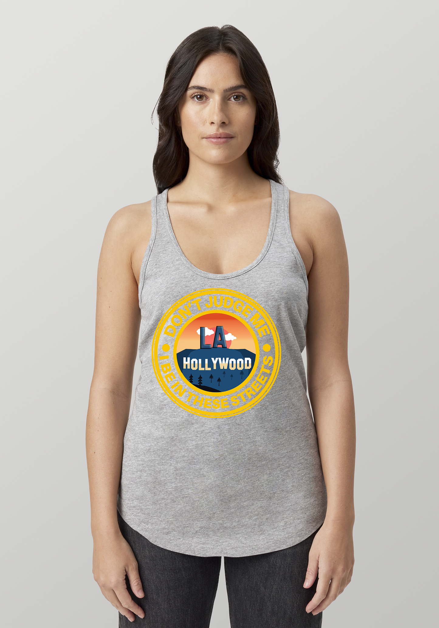 Heather Gray Women's Racerback Tank - Hollywood