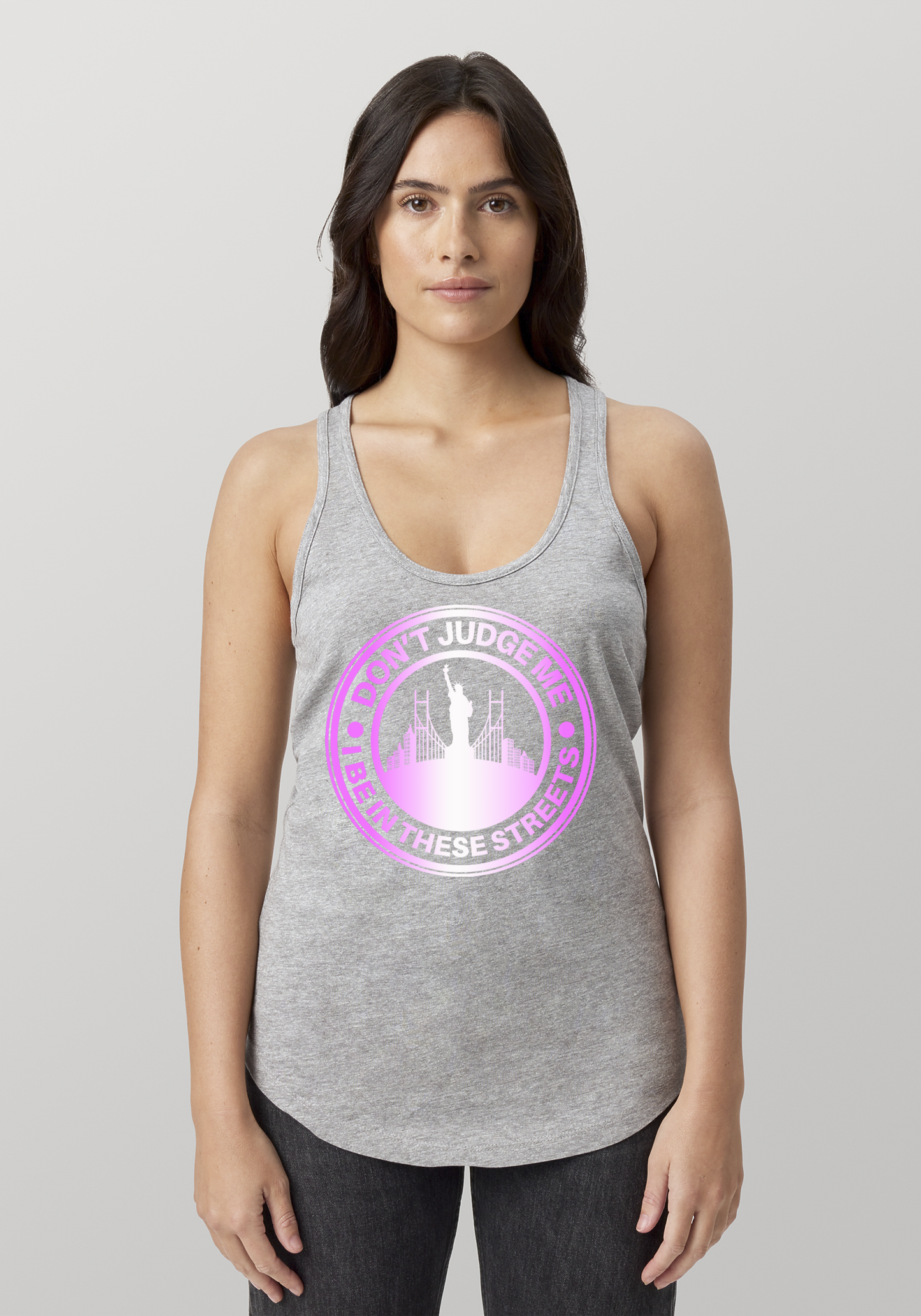 Heather Gray Women's Racerback Tank - The City
