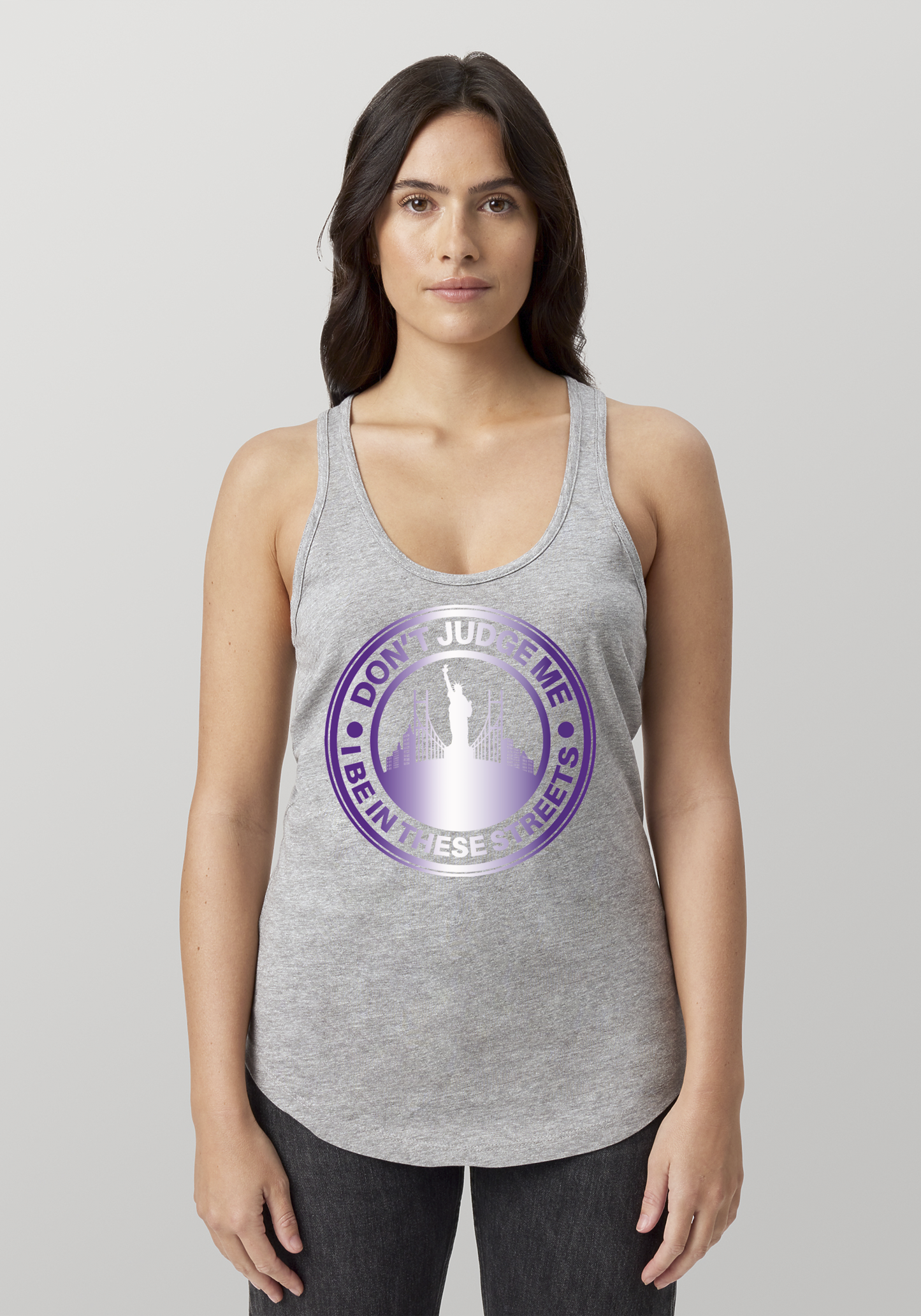 Heather Gray Women's Racerback Tank - The City