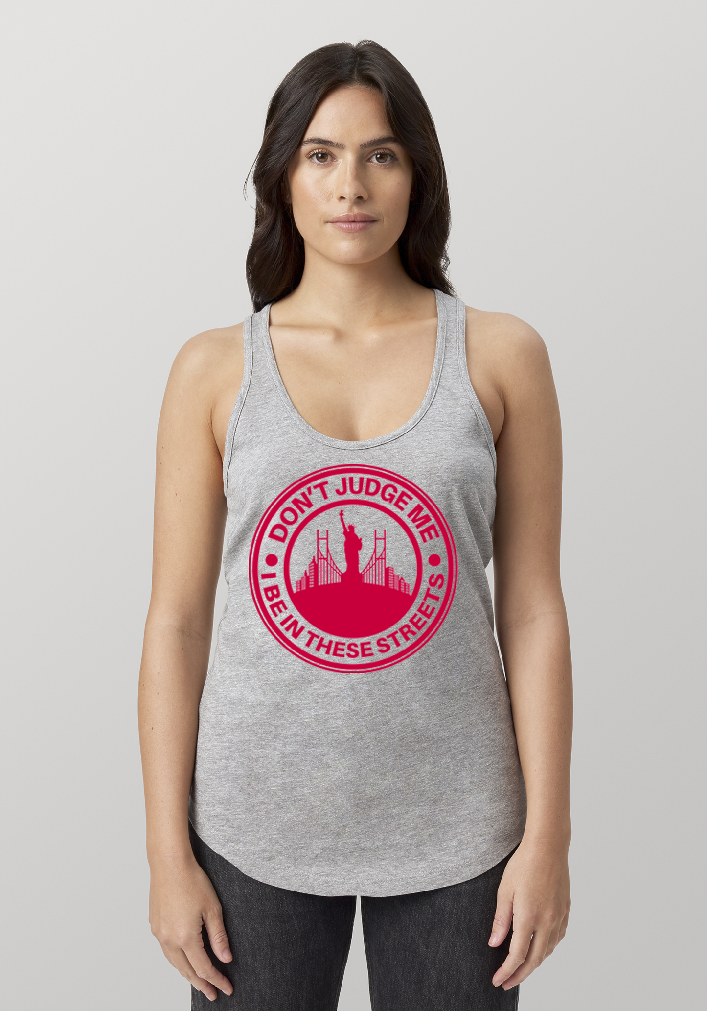 Heather Gray Women's Racerback Tank - The City