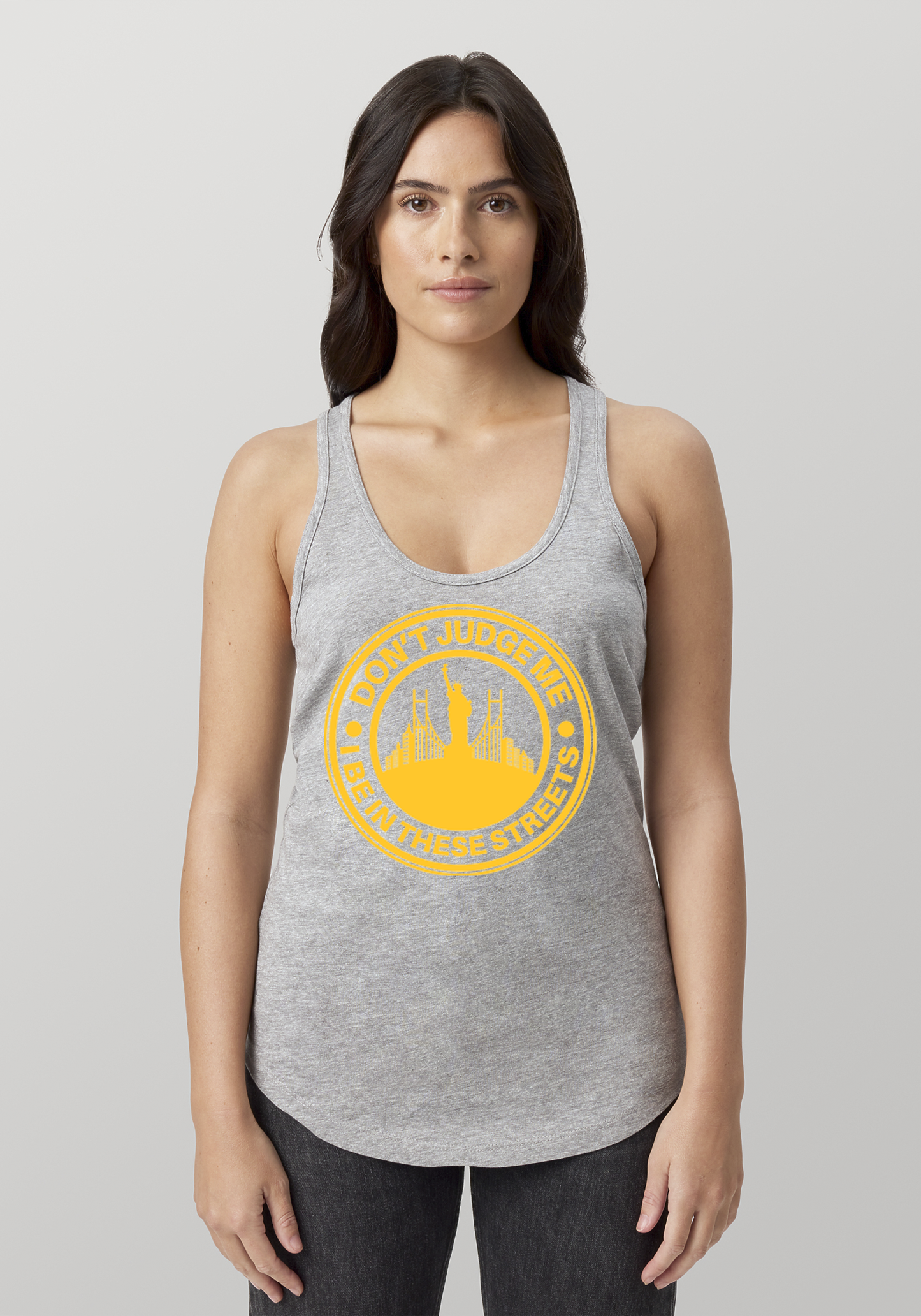 Heather Gray Women's Racerback Tank - The City