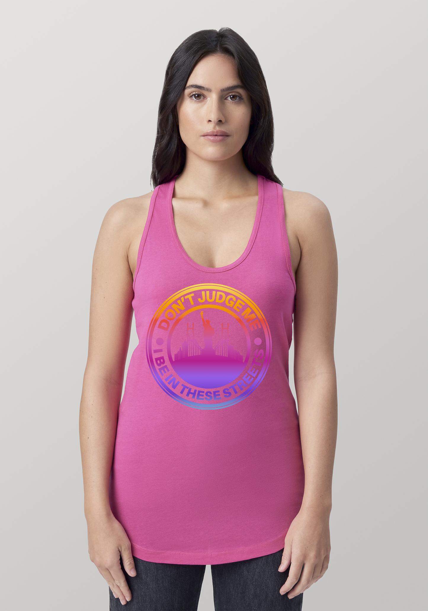 Hot PInk Women's Racerback Tank - The City