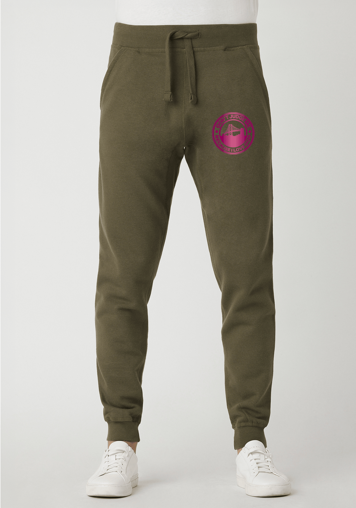 DJMC-UPLOADER:Magenta:Joggers-Military-Green-GOD-BayBridge-Magenta.png