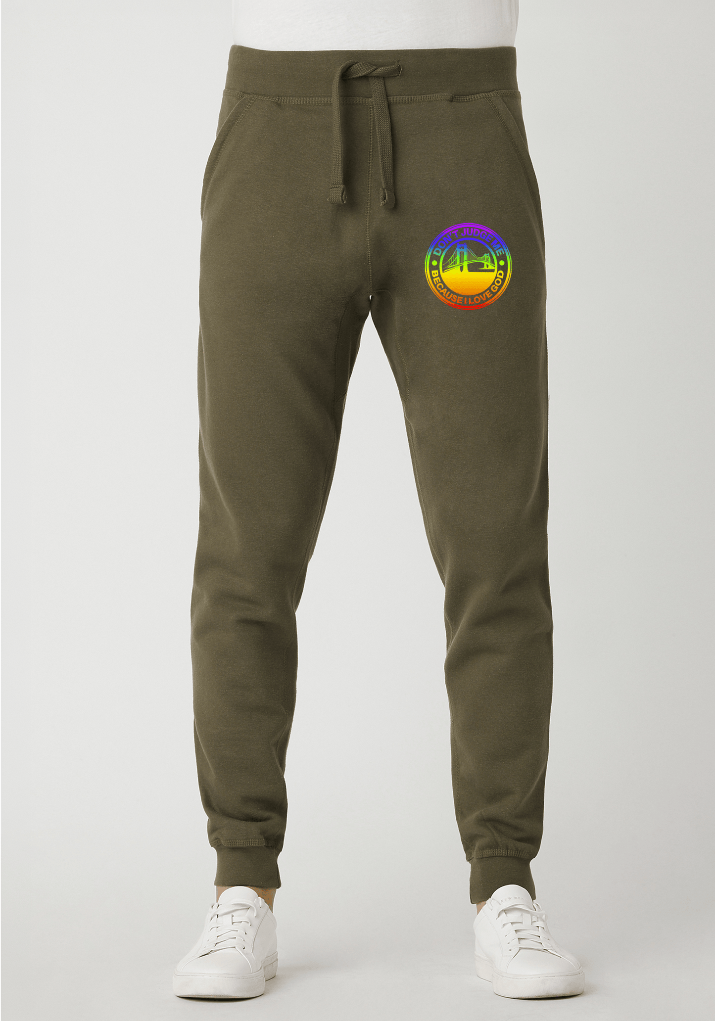 DJMC-UPLOADER:Rainbow:Joggers-Military-Green-GOD-GoldenGate-Rainbow.png