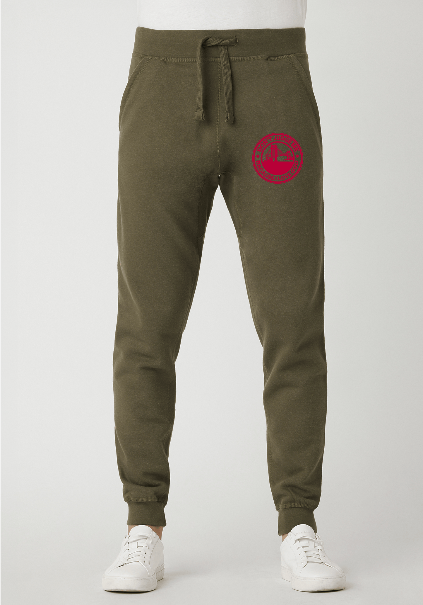DJMC-UPLOADER:Red:Joggers-Military-Green-GOD-GoldenGate-Red.png