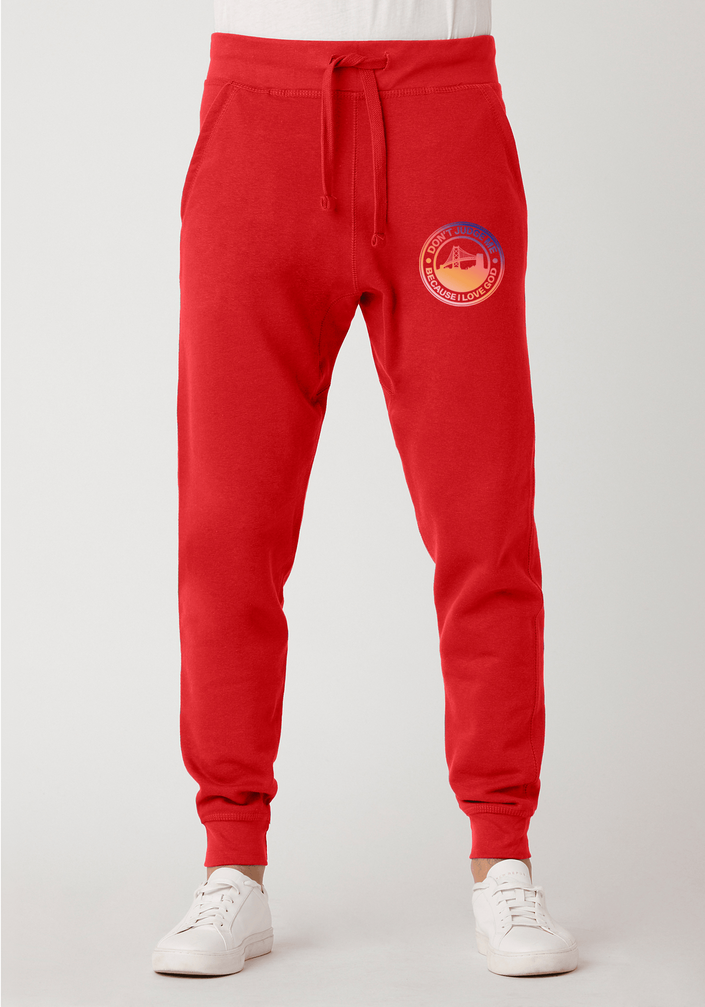 DJMC-UPLOADER:Dawn:Joggers-red-GOD-BayBridge-Dawn.png