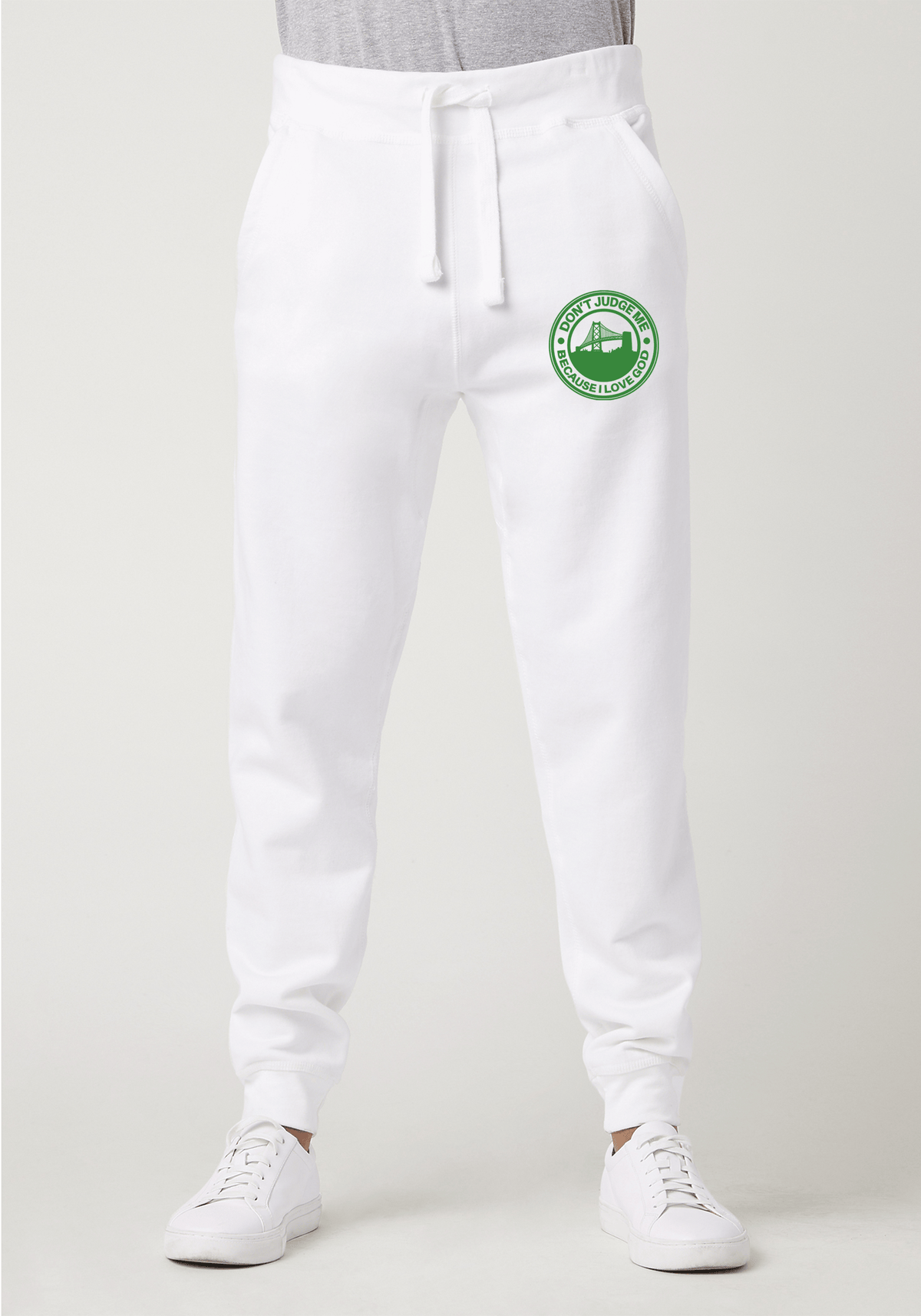 DJMC-UPLOADER:Green:Joggers-white-GOD-BayBridge-Greeny.png