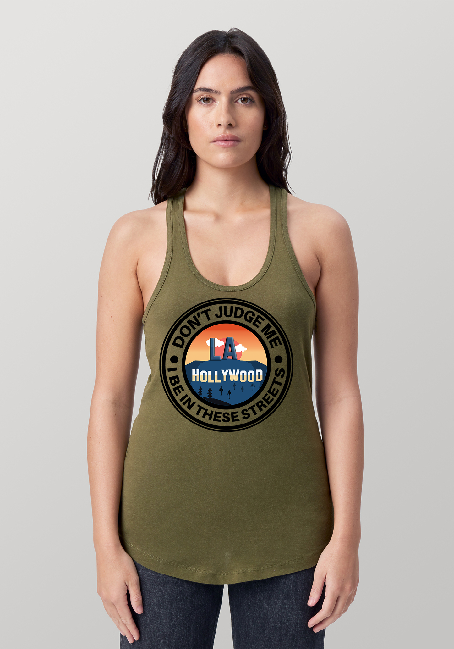 Military Green Women's Racerback Tank - Hollywood