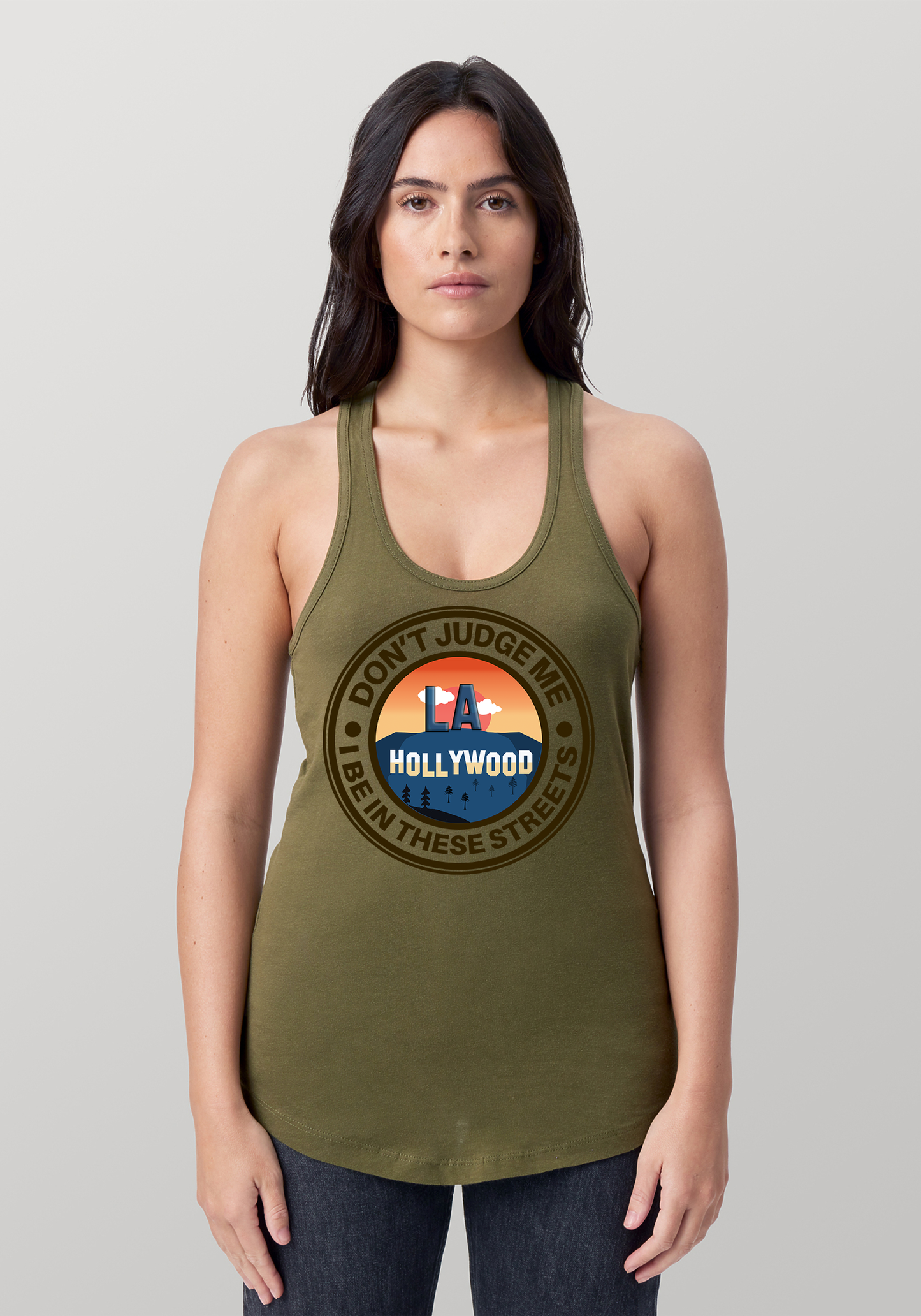 Military Green Women's Racerback Tank - Hollywood