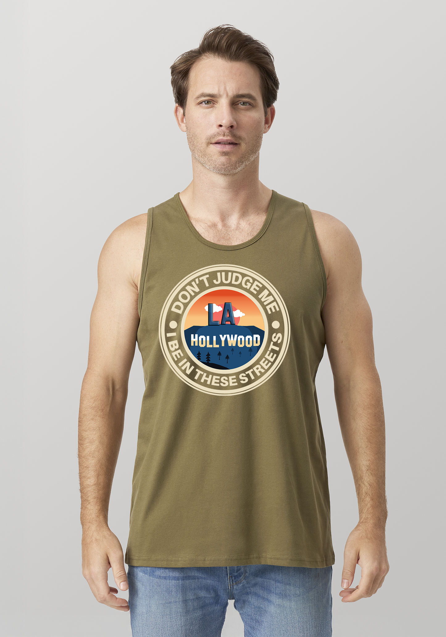 Military Green Men's Tank Top - Hollywood