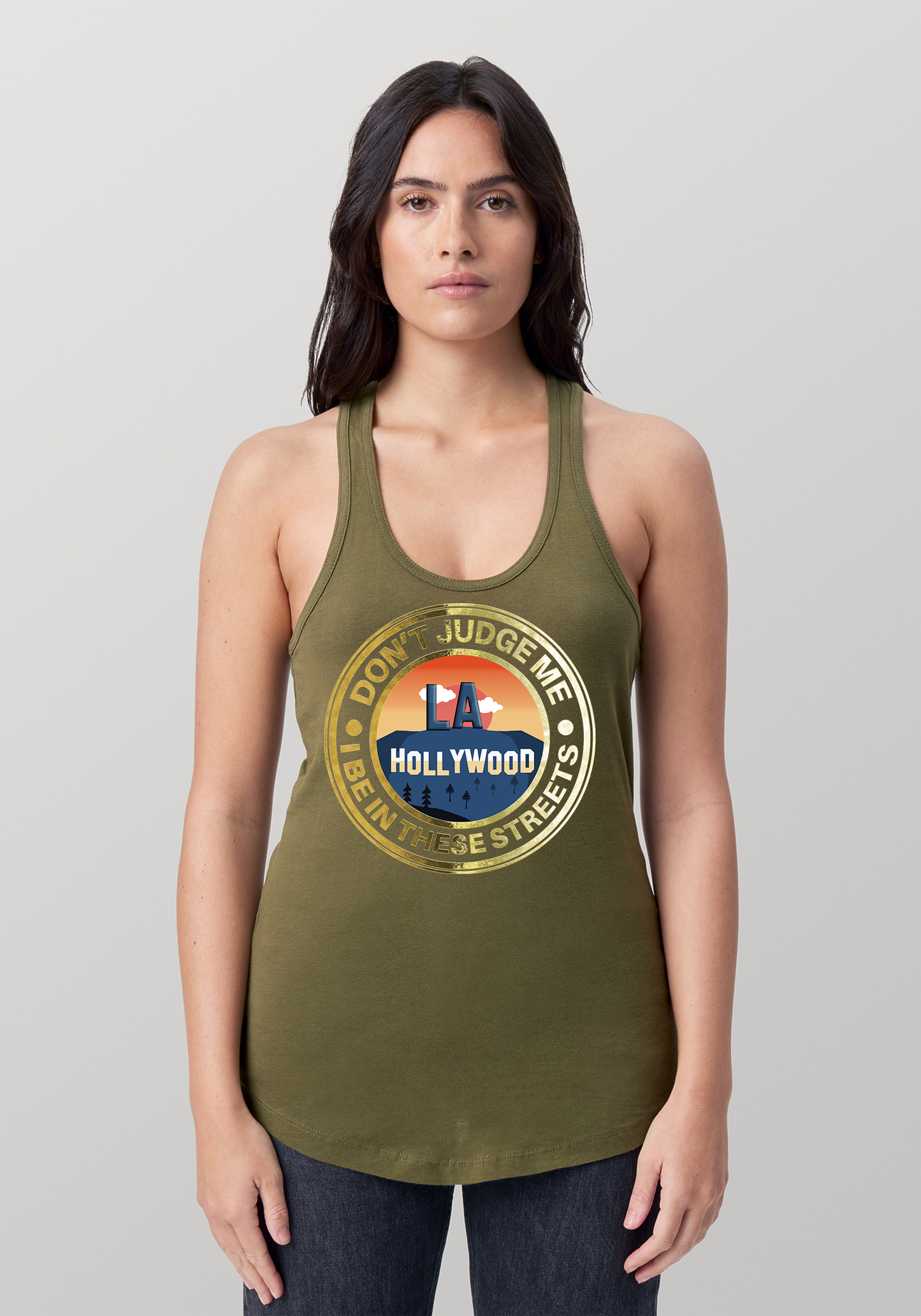 Military Green Women's Racerback Tank - Hollywood
