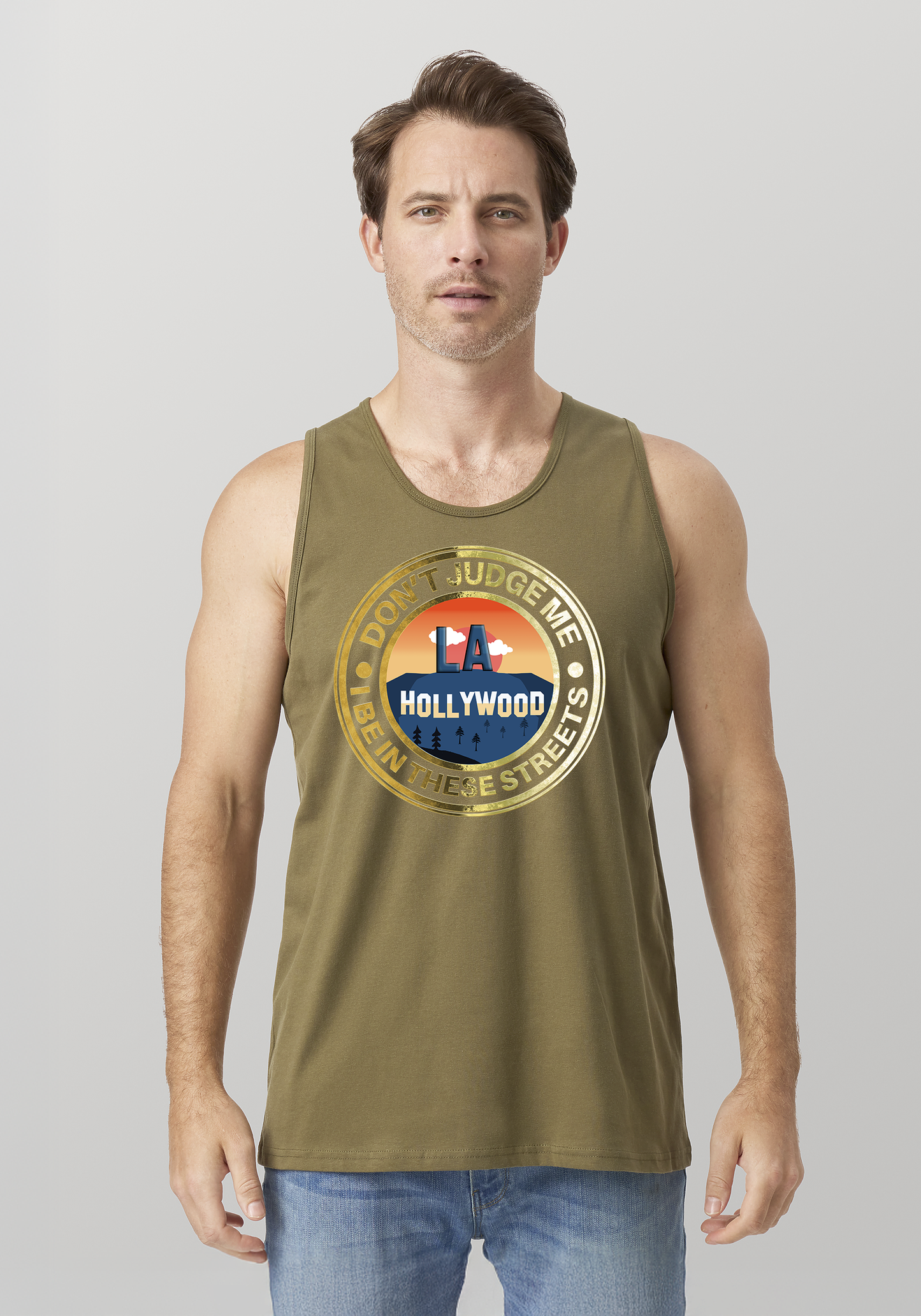 Military Green Men's Tank Top - Hollywood