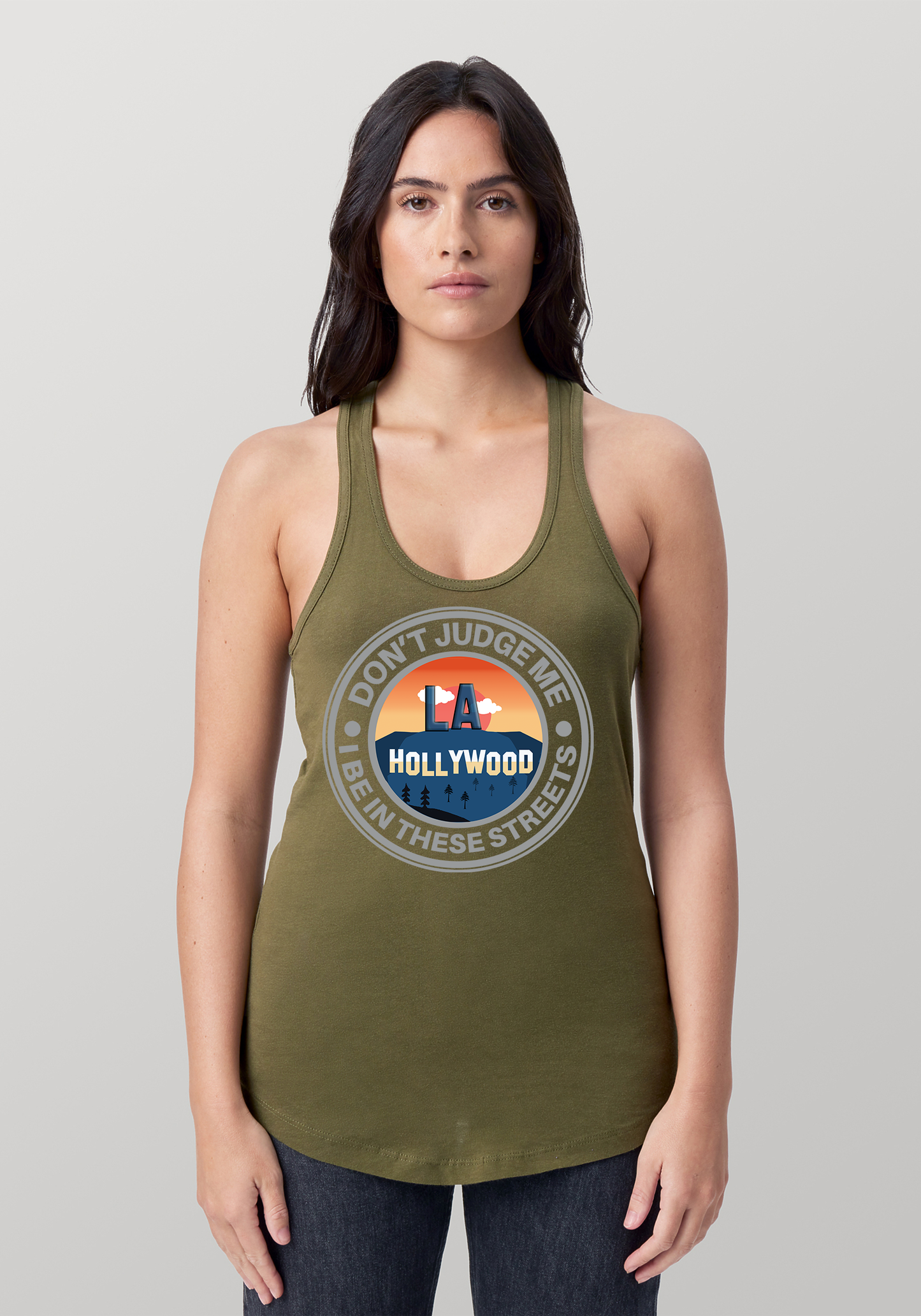 Military Green Women's Racerback Tank - Hollywood
