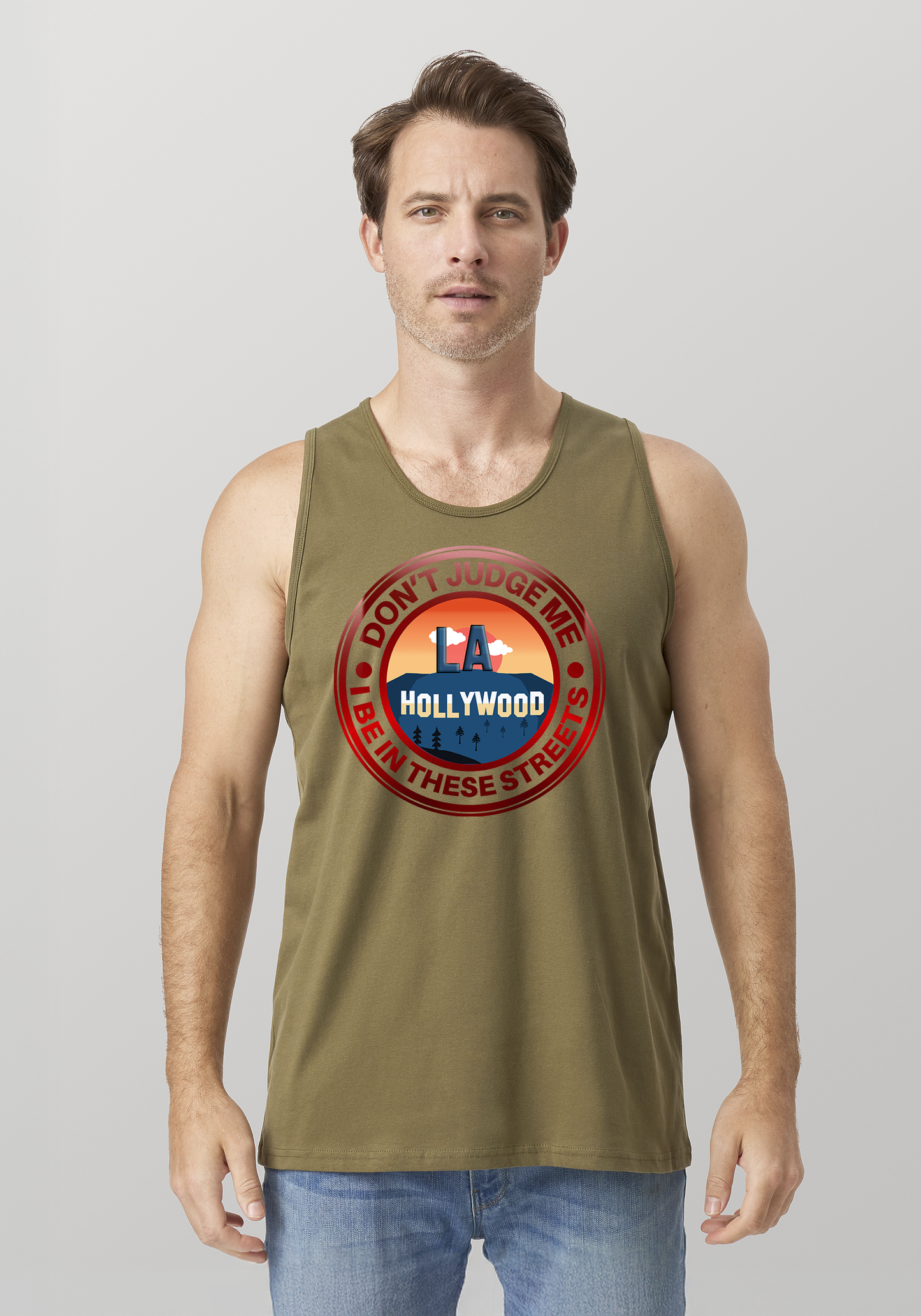 Military Green Men's Tank Top - Hollywood