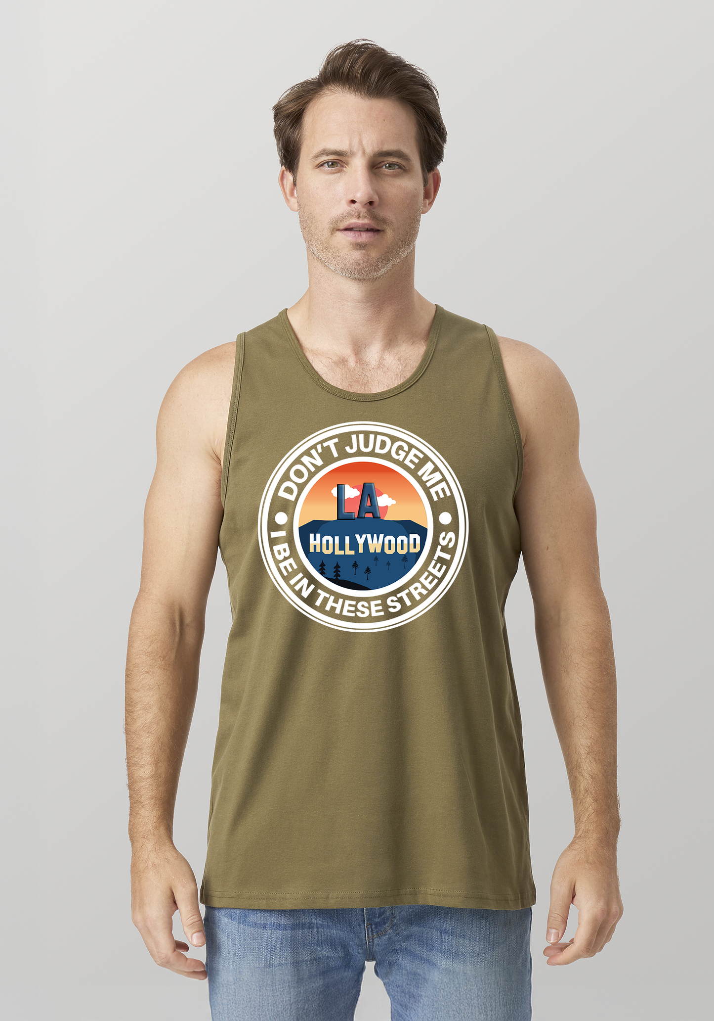Military Green Men's Tank Top - Hollywood