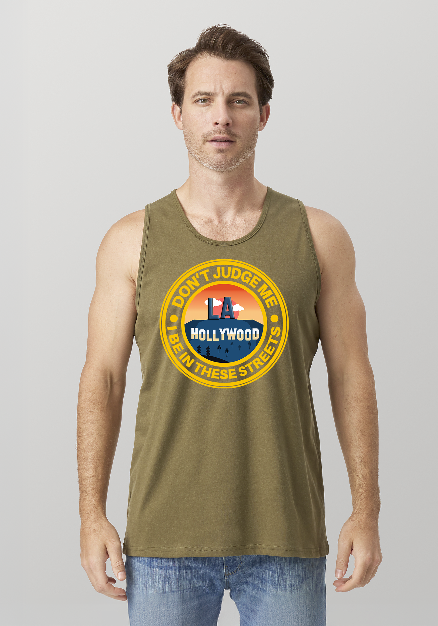 Military Green Men's Tank Top - Hollywood