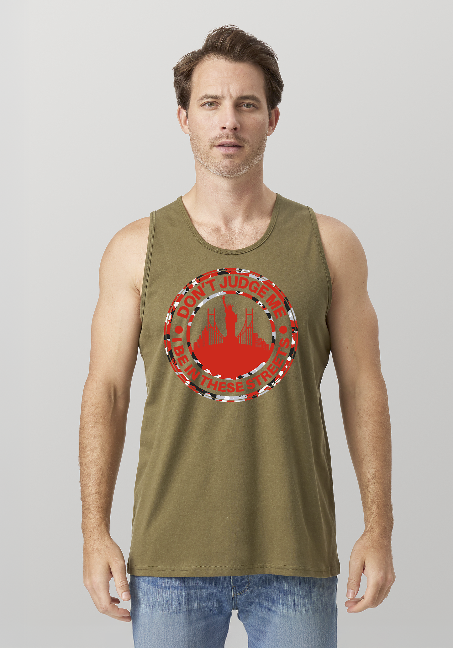 Military Green Men's Tank Top - The City