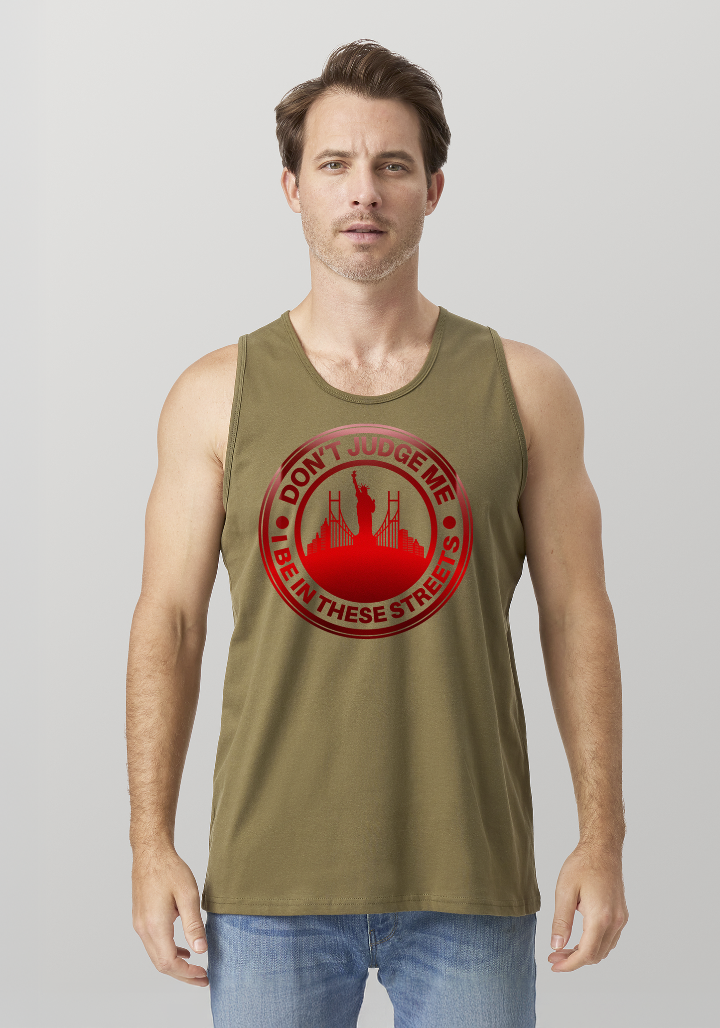Military Green Men's Tank Top - The City