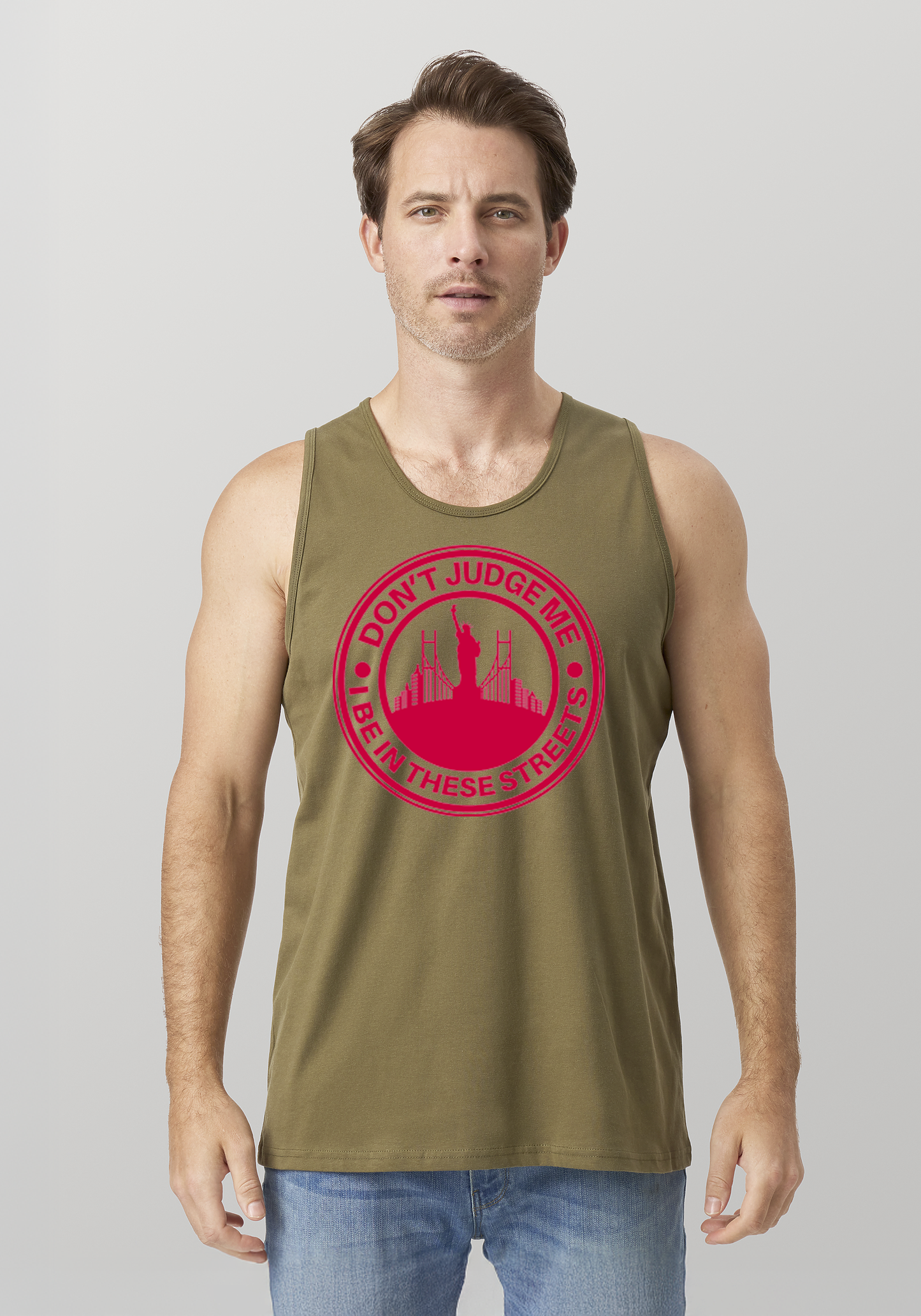 Military Green Men's Tank Top - The City