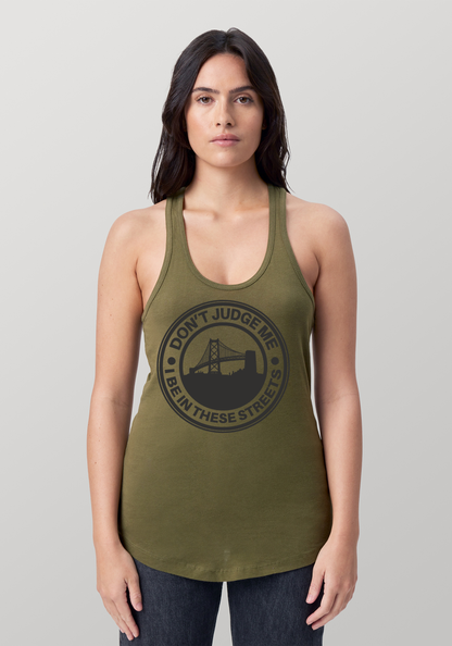 Military Green Women's Racerback Tank - The Town