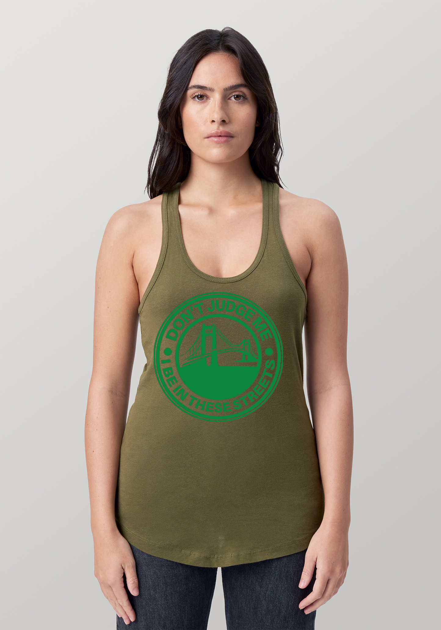 Military Green Women's Racerback Tank - The Bay