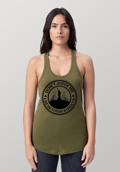 Military Green Women's Racerback Tank - The City