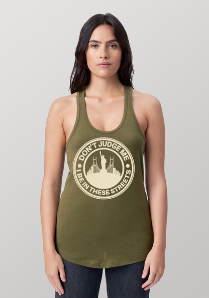 Military Green Women's Racerback Tank - The City