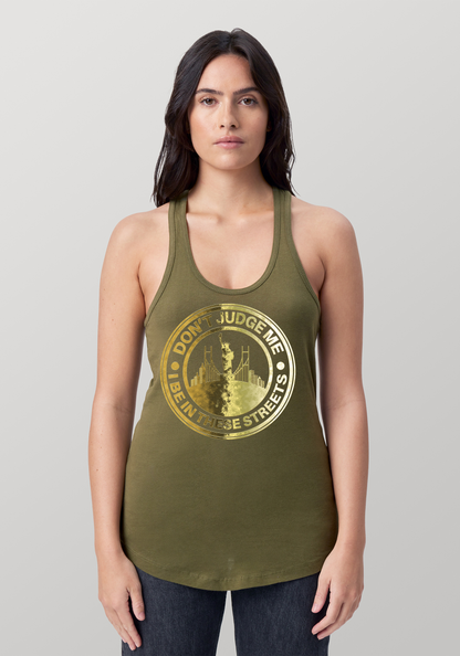 Military Green Women's Racerback Tank - The City