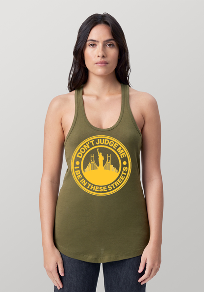 Military Green Women's Racerback Tank - The City
